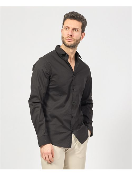 Camicia nera Armani a maniche lunghe in cotone ARMANI EXCHANGE | 8NZC31-ZN28Z1200